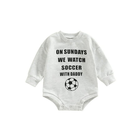 Gzhioc Infant Baby Girls Boys Romper Letter Football Print Round Neck Long Sleeve Jumpsuits Autumn Winter Casual Bodysuits 0-24 Months
Gzhioc Infant Baby Girls Boys Romper Letter Football Print Round Neck Long Sleeve Jumpsuits Autumn Winter Casual Bodysuits 0-24 Months