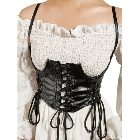 Fashion Women Faux Leather Corset Punk Style Lace-Up Bandage Bustier Underbust Support Braces Crop Tops Waist Belt
Fashion Women Faux Leather Corset Punk Style Lace-Up Bandage Bustier Underbust Support Braces Crop Tops Waist Belt