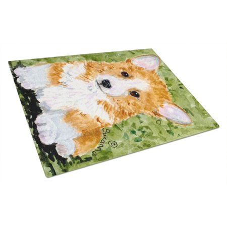 Caroline s Treasures Corgi Glass Cutting Board Large