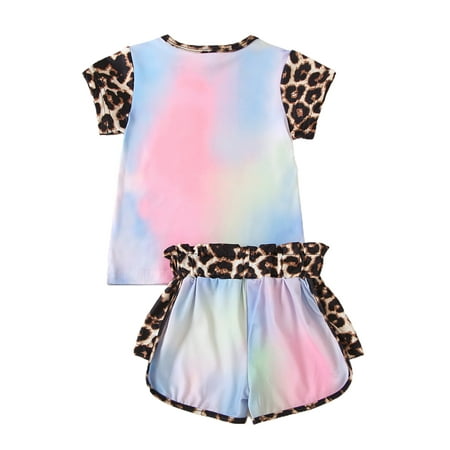 ZIYIXIN Summer Kids Girls Clothes 2pcs Leopard Tie-Dye Printed Short Sleeve T Shirts Tops Elastic Shorts Sets Blue 3-4 Years
ZIYIXIN Summer Kids Girls Clothes 2pcs Leopard Tie-Dye Printed Short Sleeve T Shirts Tops Elastic Shorts Sets Blue 3-4 Years