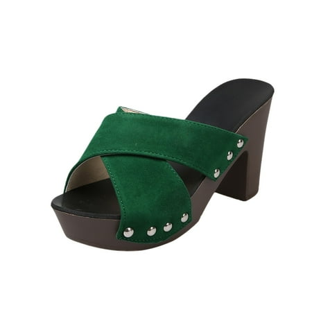 WANYNG slippers for women Cross Color Solid Strap Heel Waterproof Platform Sandals Size Thick Large Women s Sandals the Shoes Green 38
WANYNG slippers for women Cross Color Solid Strap Heel Waterproof Platform Sandals Size Thick Large Women s Sandals the Shoes Green 38