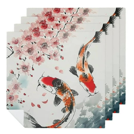 Facannap Koi Fish Cherry Blossoms Cloth Napkins Polyester Gift Home Decor 4 PCS
Facannap Koi Fish Cherry Blossoms Cloth Napkins Polyester Gift Home Decor 4 PCS