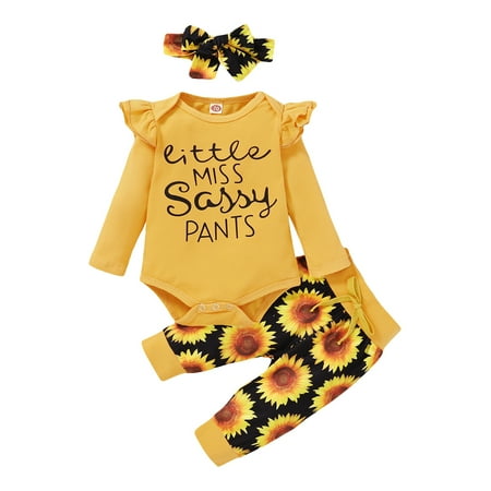 KIMI BEAR Romper Outfits For Newborn Baby Girls 6 Months Girls Fall Winter Clothing Set Letter Sunflower Print Long Sleeve Jumpsuit Pants Headband 3PCs Set 6-12 Months Yellow
KIMI BEAR Romper Outfits For Newborn Baby Girls 6 Months Girls Fall Winter Clothing Set Letter Sunflower Print Long Sleeve Jumpsuit Pants Headband 3PCs Set 6-12 Months Yellow