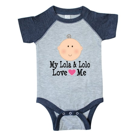 Inktastic My Lola and Lolo Love Me Gift Baby Girl Bodysuit