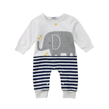 Tregren Baby Jumpsuit Crew Neck Full Top Pants Elephant Star Striped Casual Bodysuit
Tregren Baby Jumpsuit Crew Neck Full Top Pants Elephant Star Striped Casual Bodysuit