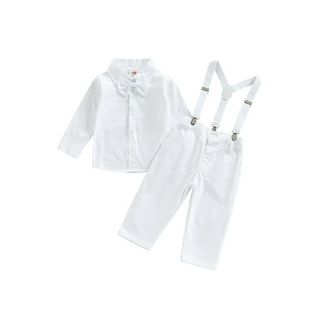 Sunisery Kids Toddler Boys Gentleman Clothes Sets Solid Color Long Sleeve Lapel Button Shirt + Tie+ Suspender Pants White 2-3 Years
Sunisery Kids Toddler Boys Gentleman Clothes Sets Solid Color Long Sleeve Lapel Button Shirt + Tie+ Suspender Pants White 2-3 Years