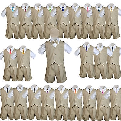 Baby Boys & Toddler Formal Vest Shorts Khaki Suits Extra Necktie 6pc Set sz S-4T
Baby Boys & Toddler Formal Vest Shorts Khaki Suits Extra Necktie 6pc Set sz S-4T