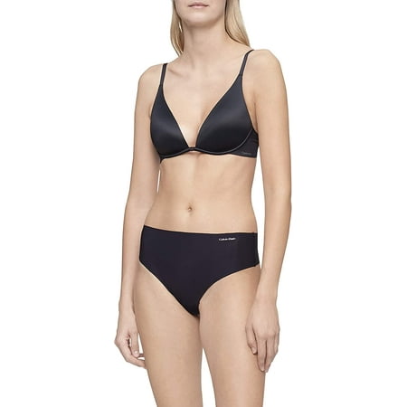 Calvin Klein Womens Liquid Touch Lightly Lined Plunge Bra 36C Black