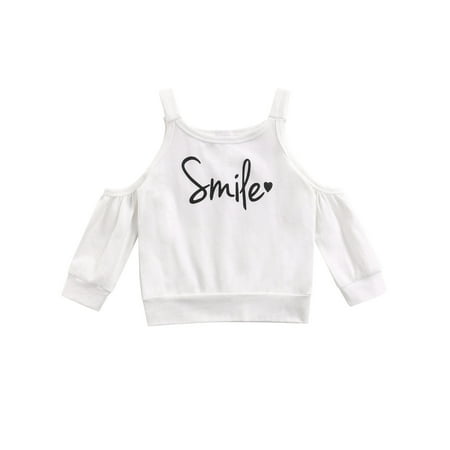 Canrulo Toddler Infant Girls Letter Print Pullover Long Sleeve Cold Shoulder Strap Tops White 18-24 Months
Canrulo Toddler Infant Girls Letter Print Pullover Long Sleeve Cold Shoulder Strap Tops White 18-24 Months