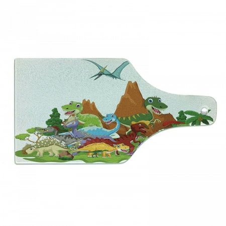 Dinosaur Cutting Board Funny Friendly Dinosaurs in Cartoon Style and Landscape Trees and Mountain Decorative Tempered Glass Cutting and Serving Board Wine Bottle Shape Multicolor by Ambesonne
Dinosaur Cutting Board Funny Friendly Dinosaurs in Cartoon Style and Landscape Trees and Mountain Decorative Tempered Glass Cutting and Serving Board Wine Bottle Shape Multicolor by Ambesonne