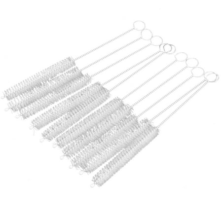 10 Pcs 10mm Dia Chemistry Test Tube Bottle Nylon Washing Brush Tool White