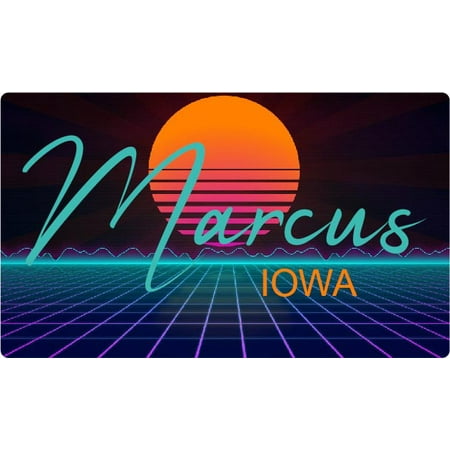 Marcus Iowa 4 X 2.25-Inch Fridge Magnet Retro Neon Design