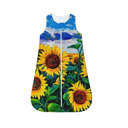 Fotbe Landscape With Sunflowers Pattern Sleep Sack - Baby Wearable Blanket with Zipper Extra Soft Cotton Sleeveless Sleeping Bag for Infants-Large
Fotbe Landscape With Sunflowers Pattern Sleep Sack - Baby Wearable Blanket with Zipper Extra Soft Cotton Sleeveless Sleeping Bag for Infants-Large