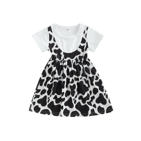 Bagilaanoe Toddler Baby Girl’s Short Sleeve Dress Cow Printed Stitching Round Neck A-line Dress
Bagilaanoe Toddler Baby Girl’s Short Sleeve Dress Cow Printed Stitching Round Neck A-line Dress