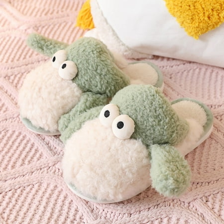 Holiday Savings 2022! Rourlinge Cartoon Cute Cotton Slippers Winter Warm Indoor Home Furry Thickening Couple Household Cotton Slippers Green 38
Holiday Savings 2022! Rourlinge Cartoon Cute Cotton Slippers Winter Warm Indoor Home Furry Thickening Couple Household Cotton Slippers Green 38
