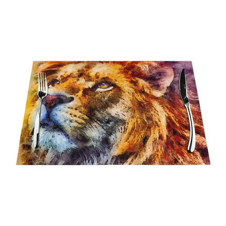 ZNDUO Placemats 4 PCS Heat Resistant Stain Resistant Woven PVC Insulation Placemats Durable Washable Elegant Table Mats for Dining-Watercolor Lion Art 18 x12
ZNDUO Placemats 4 PCS Heat Resistant Stain Resistant Woven PVC Insulation Placemats Durable Washable Elegant Table Mats for Dining-Watercolor Lion Art 18 x12