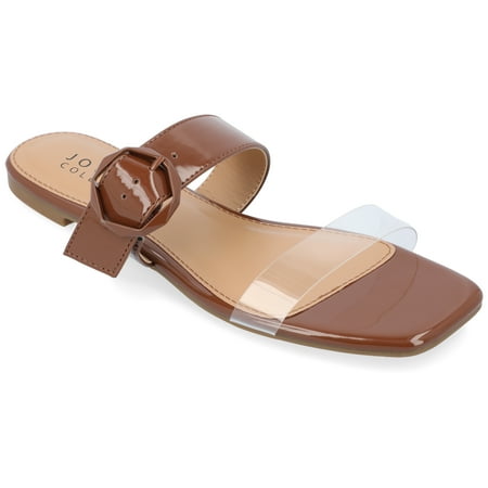 Journee Collection Womens Jeysha Tru Comfort Foam Slip On Slide Flat Sandals