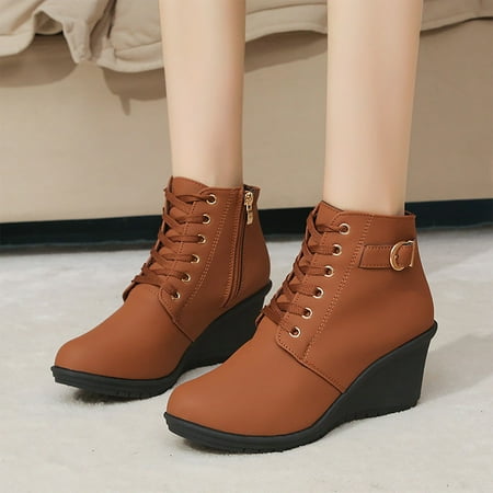 WZJuhiie Women s Autumn and Winter Fashion Wedge Heel Platform Lace Up Ankle Boots Warm and Comfortable Style Shoes
WZJuhiie Women s Autumn and Winter Fashion Wedge Heel Platform Lace Up Ankle Boots Warm and Comfortable Style Shoes
