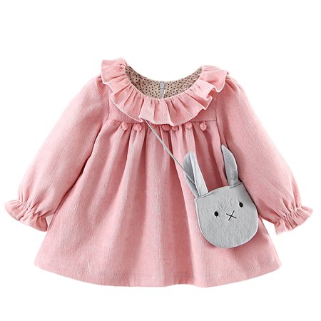 DNDKILG Infant Baby Girls Bag Spring Dress Long Sleeve Sundress Dresses Pink 0-24M 80/8
DNDKILG Infant Baby Girls Bag Spring Dress Long Sleeve Sundress Dresses Pink 0-24M 80/8