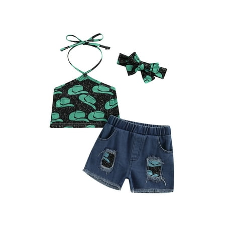 aturustex Toddler Girls Fashion Outfits Cowboy Hat Print Tops Ripped Denim Shorts Elastic Headband Set Summer Clothes 3Pcs
aturustex Toddler Girls Fashion Outfits Cowboy Hat Print Tops Ripped Denim Shorts Elastic Headband Set Summer Clothes 3Pcs
