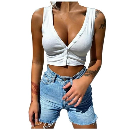 CYMMPU Women Clothing Women s Cropped Tank Sexy Bustier Sleeveless Streetwear Cami Vest Slim Fit Crop Tops Summer Shirts Round Neck Tank White
CYMMPU Women Clothing Women s Cropped Tank Sexy Bustier Sleeveless Streetwear Cami Vest Slim Fit Crop Tops Summer Shirts Round Neck Tank White
