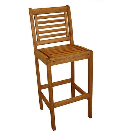 Mikonos FSC Eucalyptus Wood Outdoor Barstool