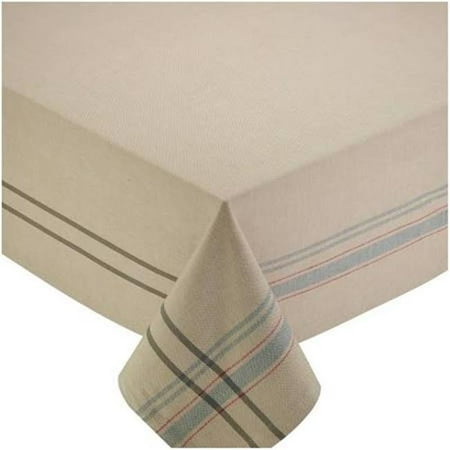 Natural French Stripe Tablecloth - 60 x 104 inch