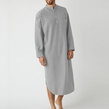 Men Fashion Nightgown Long Sleeve Button Solid Color Shirt Muslim Robe Dresses
Men Fashion Nightgown Long Sleeve Button Solid Color Shirt Muslim Robe Dresses