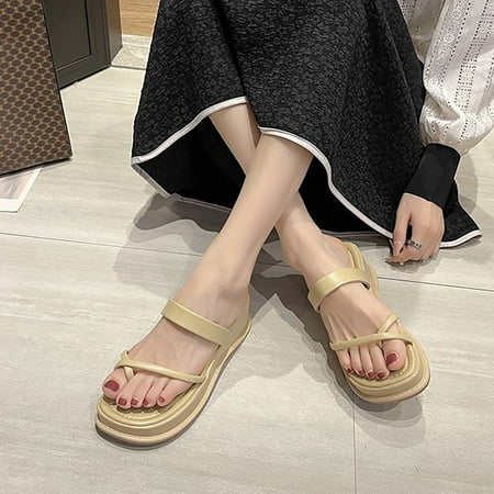 PEASKJP Women Slides Women Summer Solid Slip On Open Toe Wedges Comfortable Beach Sandals Platform Sandals Khaki 7
PEASKJP Women Slides Women Summer Solid Slip On Open Toe Wedges Comfortable Beach Sandals Platform Sandals Khaki 7