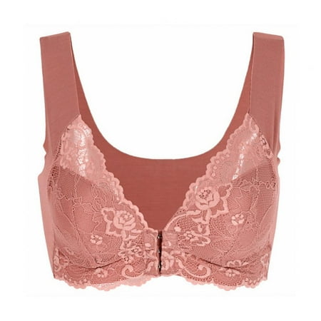Plus Size Women s Comfort Front Close Wirefree Lace Bra