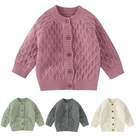 Lovebay 0-18M Baby Sweater Cable Knitting Thick Baby Unisex Cardigan for Autumn Fall