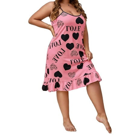 Cute Letter Cami Strap Slip Dress Sleeveless Pink Plus Size Nightgowns & Sleepshirts (Women s)
Cute Letter Cami Strap Slip Dress Sleeveless Pink Plus Size Nightgowns & Sleepshirts (Women s)
