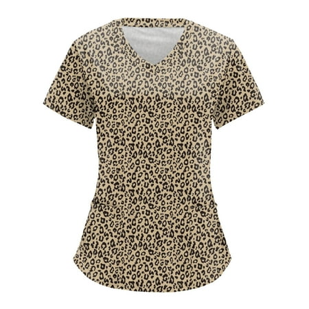 TAIAOJING Women s Scrub Top Leopard Print Short Sleeve V Neck Workwear TShirt Top Blouse With Pockets
TAIAOJING Women s Scrub Top Leopard Print Short Sleeve V Neck Workwear TShirt Top Blouse With Pockets