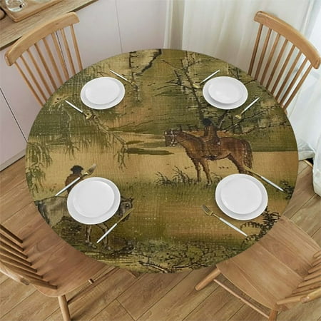 BCIIG Emperor Huizong of Song Round Table Cover Stain Resistant Washable Indoor Outdoor Tablecloth Kitchen Dining Wedding Parties Elastic Edge 100% Polyester Fiber 54-58
BCIIG Emperor Huizong of Song Round Table Cover Stain Resistant Washable Indoor Outdoor Tablecloth Kitchen Dining Wedding Parties Elastic Edge 100% Polyester Fiber 54-58