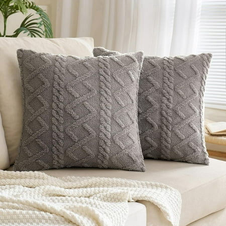 EMEMA Decorative Faux Wool Throw Pillow Covers Soft Plush Fuzzy Short Fleece Square Cushion Covers Solid Pillowcases for Couch Bed Sofa Living Room Pack of 2 16x16 Inch Dark Gray
EMEMA Decorative Faux Wool Throw Pillow Covers Soft Plush Fuzzy Short Fleece Square Cushion Covers Solid Pillowcases for Couch Bed Sofa Living Room Pack of 2 16x16 Inch Dark Gray