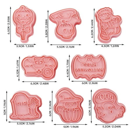8 Pieces Halloween Cookie Mold Cookie Cutters 3D Mini Fondant Cookie Stampers For DIY Cake Baking Decoration
8 Pieces Halloween Cookie Mold Cookie Cutters 3D Mini Fondant Cookie Stampers For DIY Cake Baking Decoration