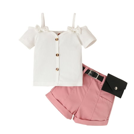 CHAMAIR Baby Girls Knit Ribbed Shirt+Shorts Pants Set Casual Cotton with Bag Kids Outfit (White 4T)
CHAMAIR Baby Girls Knit Ribbed Shirt+Shorts Pants Set Casual Cotton with Bag Kids Outfit (White 4T)