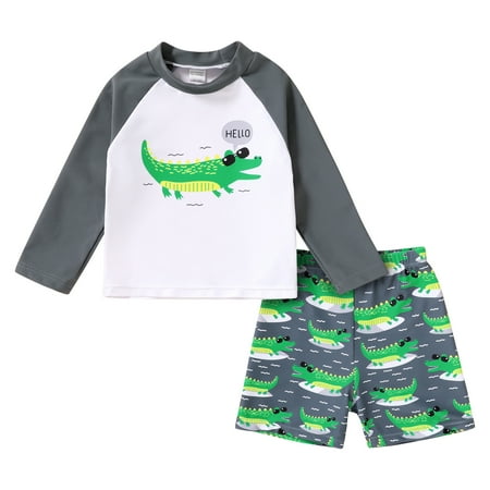 Younger Tree Toddler Baby Boys Swimsuits Trunk Rashguard Long Sleeve Top Shorts Two Pieces Bathing Suit Swimwear Outfit for 9-12 Months
Younger Tree Toddler Baby Boys Swimsuits Trunk Rashguard Long Sleeve Top Shorts Two Pieces Bathing Suit Swimwear Outfit for 9-12 Months