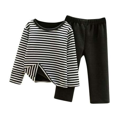 Maean Unisex Girls Boys Pajamas Set Fall and Winter Stripe Printed Velvet Thickened Padded Warm Long Sleeve Home Wear
Maean Unisex Girls Boys Pajamas Set Fall and Winter Stripe Printed Velvet Thickened Padded Warm Long Sleeve Home Wear