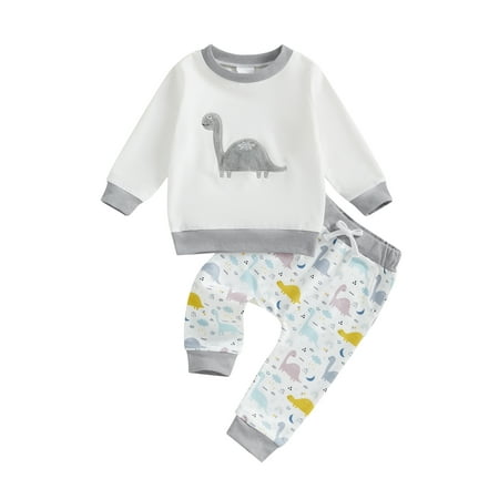 Suealasg Toddler Boys Fall Outfits Set 6M 1T 2T 3T Baby Boys Long Sleeve Dinosaur Print Sweatshirt Sweatpants 2Pcs Casual Autumn Tracksuit Clothes for Kids Boys
Suealasg Toddler Boys Fall Outfits Set 6M 1T 2T 3T Baby Boys Long Sleeve Dinosaur Print Sweatshirt Sweatpants 2Pcs Casual Autumn Tracksuit Clothes for Kids Boys