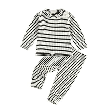 Kiapeise Baby Girls Boys Ribbed Clothing Set Stripe Round Neck Long Sleeve Top and Pants Two-piece Suit
Kiapeise Baby Girls Boys Ribbed Clothing Set Stripe Round Neck Long Sleeve Top and Pants Two-piece Suit