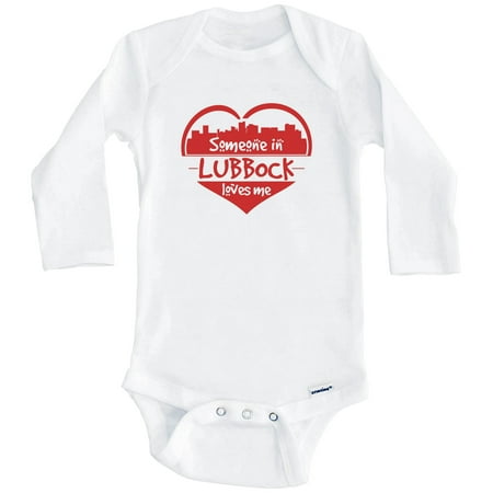 Someone in Lubbock Loves Me Lubbock Texas Skyline Heart One Piece Baby Bodysuit (Long Sleeve) 6-9 Months White
Someone in Lubbock Loves Me Lubbock Texas Skyline Heart One Piece Baby Bodysuit (Long Sleeve) 6-9 Months White