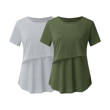 Miluxas Maternity Tops Short Sleeve Scoop Neck Breastfeeding Shirt Pregnancy Clothes Clearance Sales Gray 10(XL)
Miluxas Maternity Tops Short Sleeve Scoop Neck Breastfeeding Shirt Pregnancy Clothes Clearance Sales Gray 10(XL)