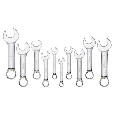 Metric Stubby Full Polished Combination Wrench Set - 10 Piece