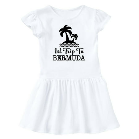 Inktastic First Trip to Bermuda Vacation Gift Baby Girl Dress