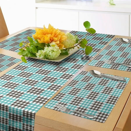 Plaid Table Runner & Placemats 2 Colored Pattern with Little Checks and Diagonal Lines Retro Modern Set for Dining Table Placemat 4 pcs + Runner 16 x72 Dark Brown Seafoam White by Ambesonne
Plaid Table Runner & Placemats 2 Colored Pattern with Little Checks and Diagonal Lines Retro Modern Set for Dining Table Placemat 4 pcs + Runner 16 x72 Dark Brown Seafoam White by Ambesonne