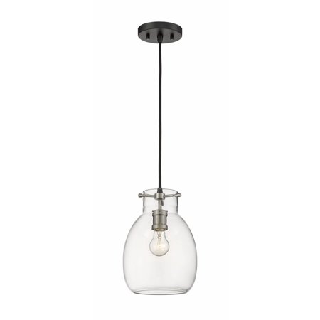 1 Light Mini Pendant in Craftsman Industrial Style 8 inches Wide By 11.5 inches High-Matte Black/Brushed Nickel Finish Bailey Street Home
1 Light Mini Pendant in Craftsman Industrial Style 8 inches Wide By 11.5 inches High-Matte Black/Brushed Nickel Finish Bailey Street Home