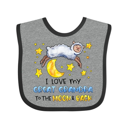 Inktastic I Love My Great Grandpa to the Moon and Back Cute Sheep Gift Baby Boy or Baby Girl Bib
Inktastic I Love My Great Grandpa to the Moon and Back Cute Sheep Gift Baby Boy or Baby Girl Bib