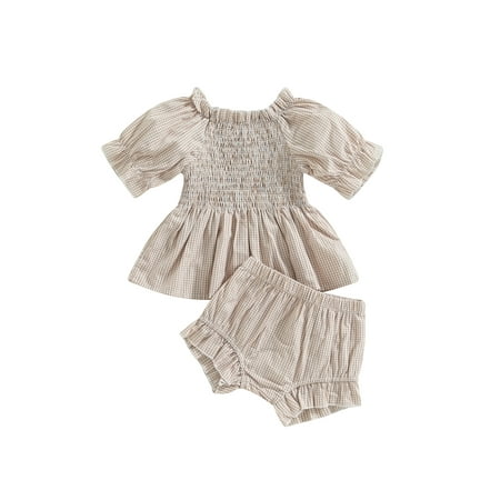 Jkerther Infant Baby Girls Summer Shorts Set Plaid Short Puff Sleeve Shirts Tops Elastic Waist Shorts 2Pcs Casual Clothes Set
Jkerther Infant Baby Girls Summer Shorts Set Plaid Short Puff Sleeve Shirts Tops Elastic Waist Shorts 2Pcs Casual Clothes Set