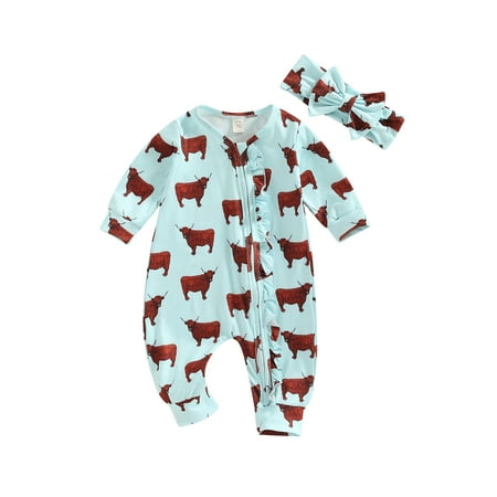 Gupgi Newborn Baby Girl Jumpsuit Set with Headband Infant Long Sleeve Cow Horse Print Romper Outfits
Gupgi Newborn Baby Girl Jumpsuit Set with Headband Infant Long Sleeve Cow Horse Print Romper Outfits